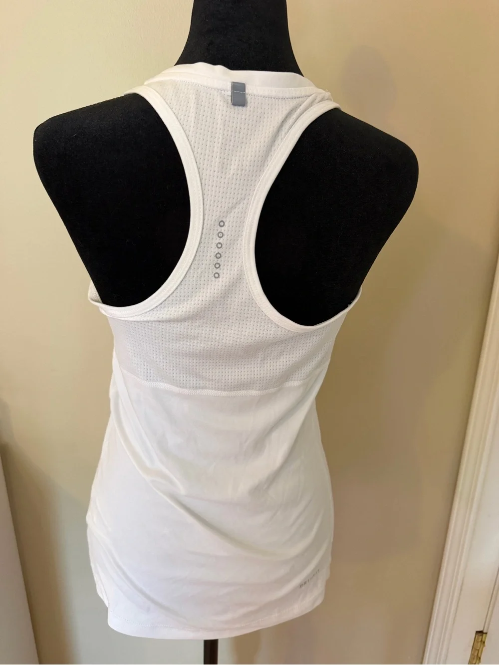 Nike Women's Dri-FIT Racerback Mesh Running Tank Top - White (Size Small)